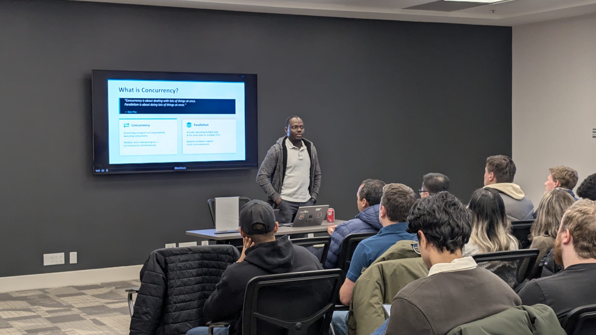 Adebayo presenting on concurrency and parallelism