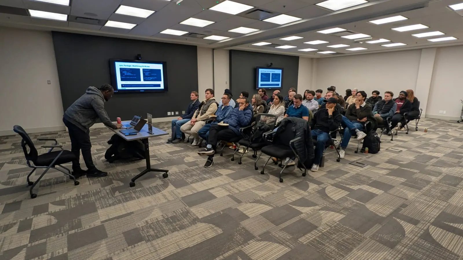 A full room at the first Golang Calgary meetup